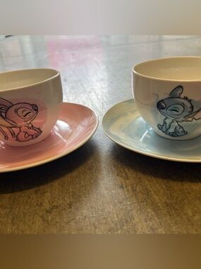 Disney Ceramic tea set with Angel and Stich